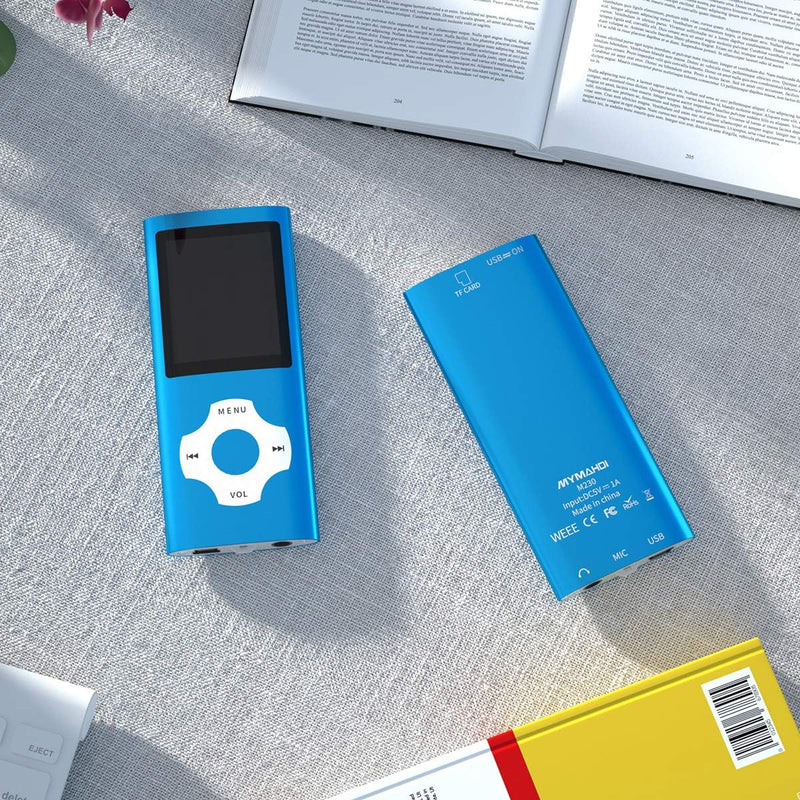 MYMAHDI Bluetooth 5.0 MP3/MP4-Player mit 32 GB Speicherkarte, 1,8 Zoll LCD-Bildschirm, unterstützt b
