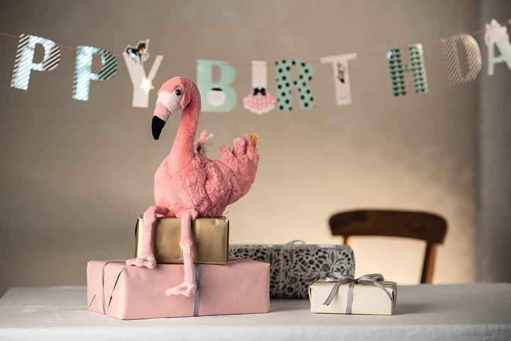 Steiff 063992 Soft Cuddly Friends Jill Flamingo, Bridal Rose, 30cm