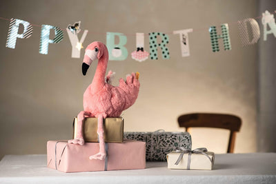 Steiff 063992 Soft Cuddly Friends Jill Flamingo, Bridal Rose, 30cm