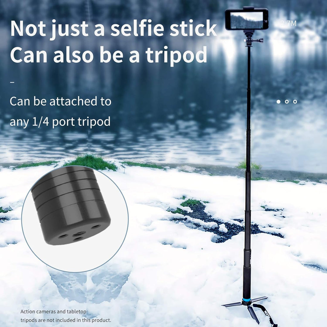 REYGEAK 270 cm Ultra langer Selfie-Stick (verbesserte 2,7 Meter) Kohlefaser Handheld ausziehbar Stan