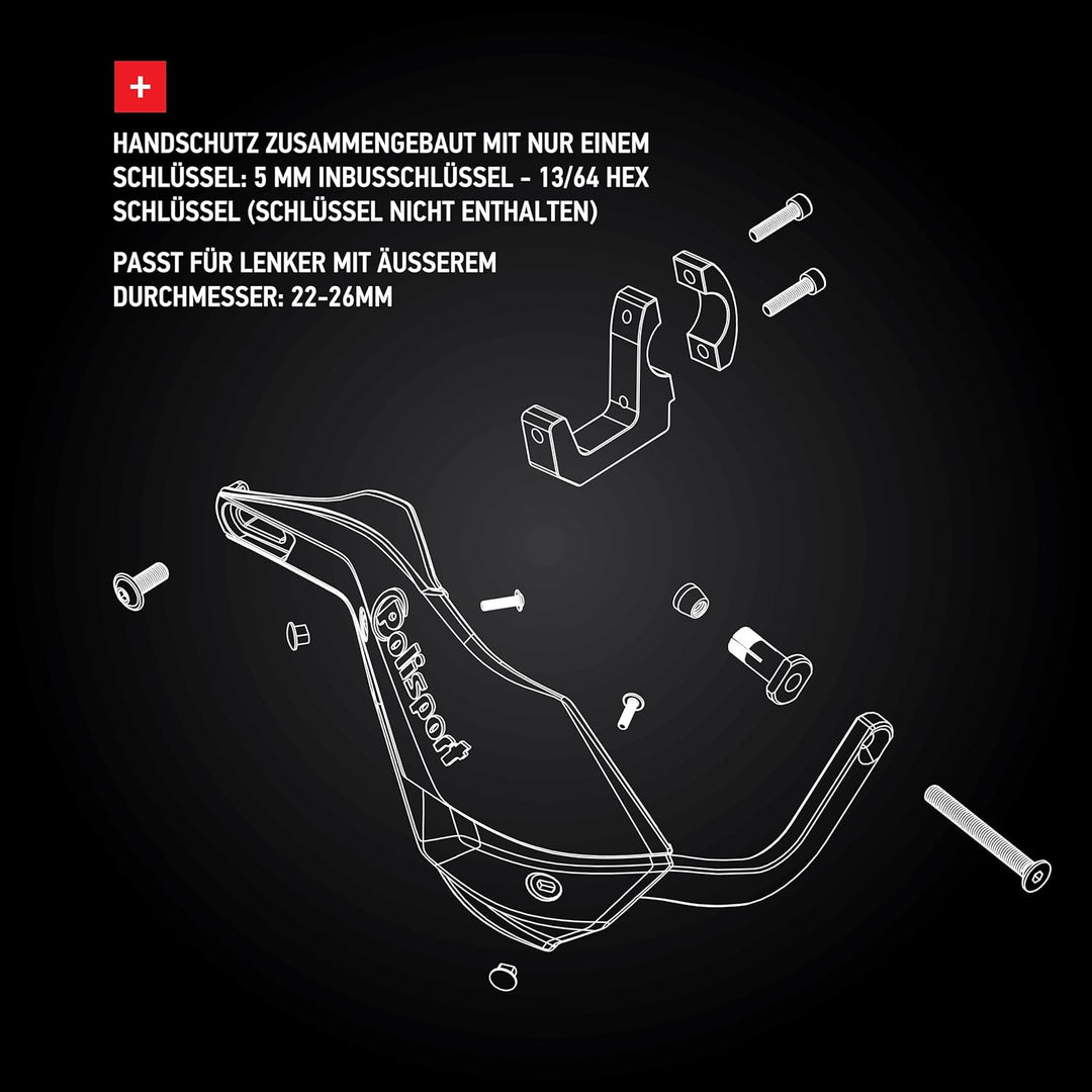 POLISPORT 8308800022 - Trail Blazer Handschutzprotektoren für CFMOTO 450MT (2024–2025) mit 2-Punkt-B