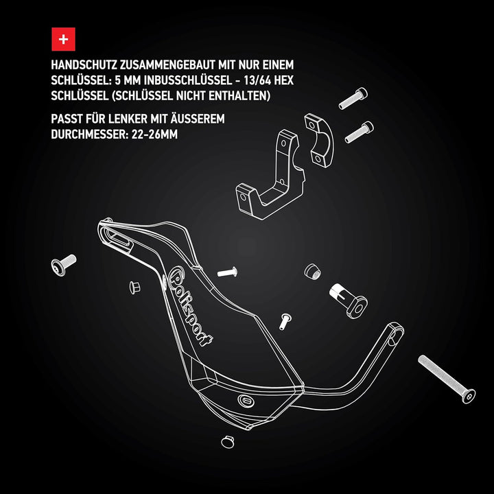 POLISPORT 8308800022 - Trail Blazer Handschutzprotektoren für CFMOTO 450MT (2024–2025) mit 2-Punkt-B