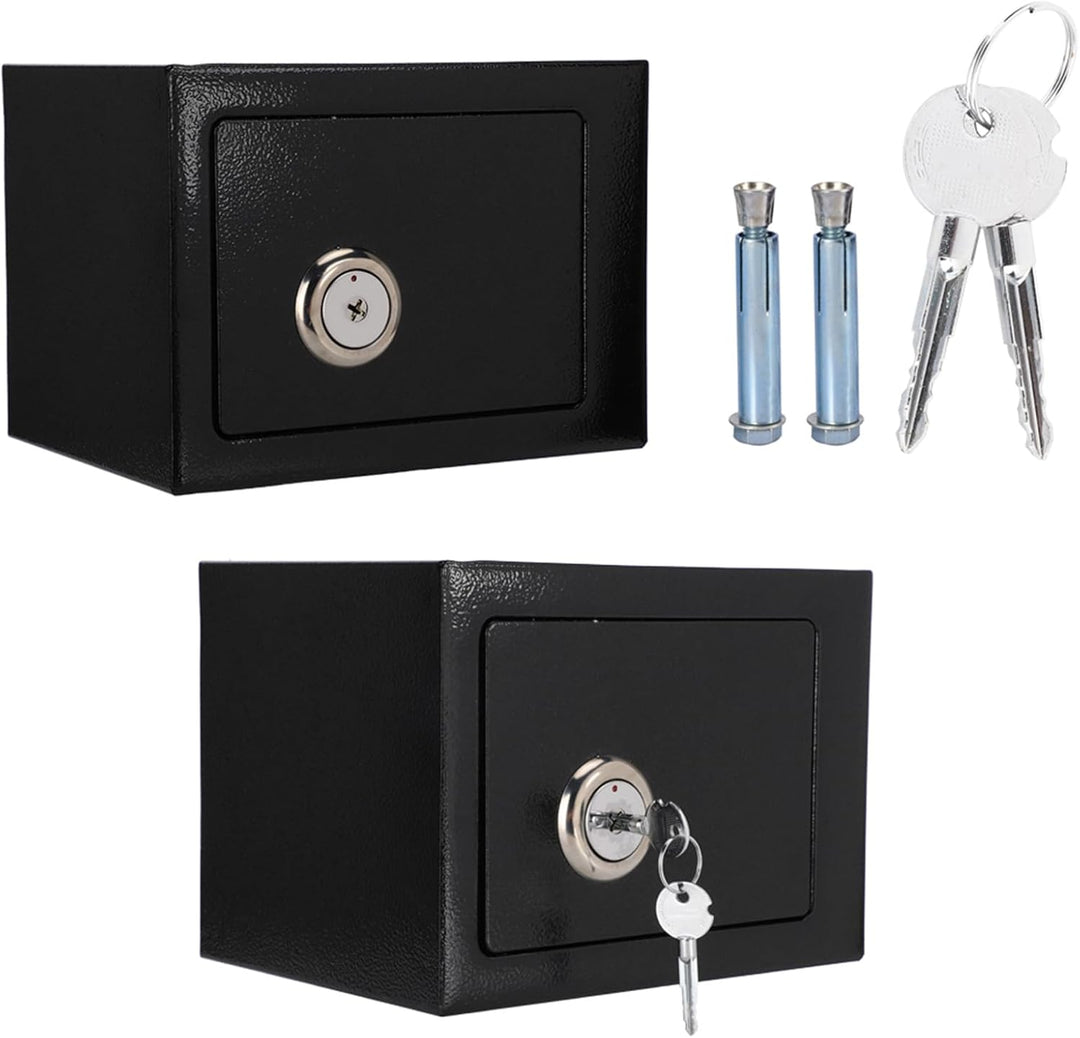 Safe mit Schlüssel-Schloss, Möbeltresor mit vorgebohrten Löchern können, wandsafe geldkassette Doppe