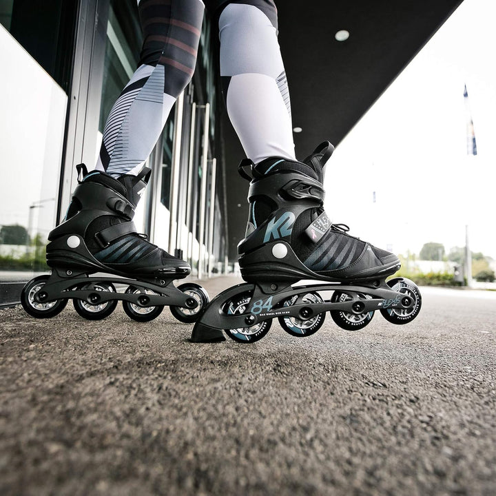 K2 Alexis 84 Speed ALU Inline Skate Black/Petrol Schwarz Black Steel Blue 001 EU: 39.5 (UK: 6 / US: