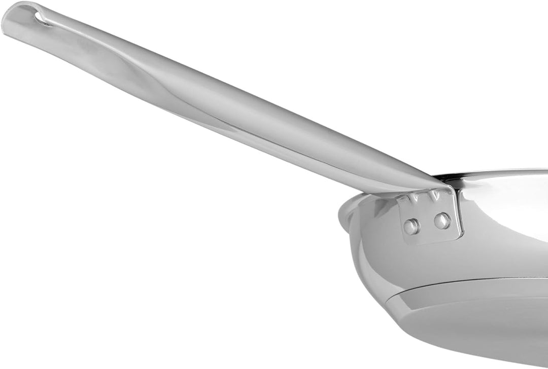 Sitram 717094 Endurance Pfanne, Ø 28 cm, 100% Edelstahl – 3-lagiger Boden – innen ohne schädliche Be
