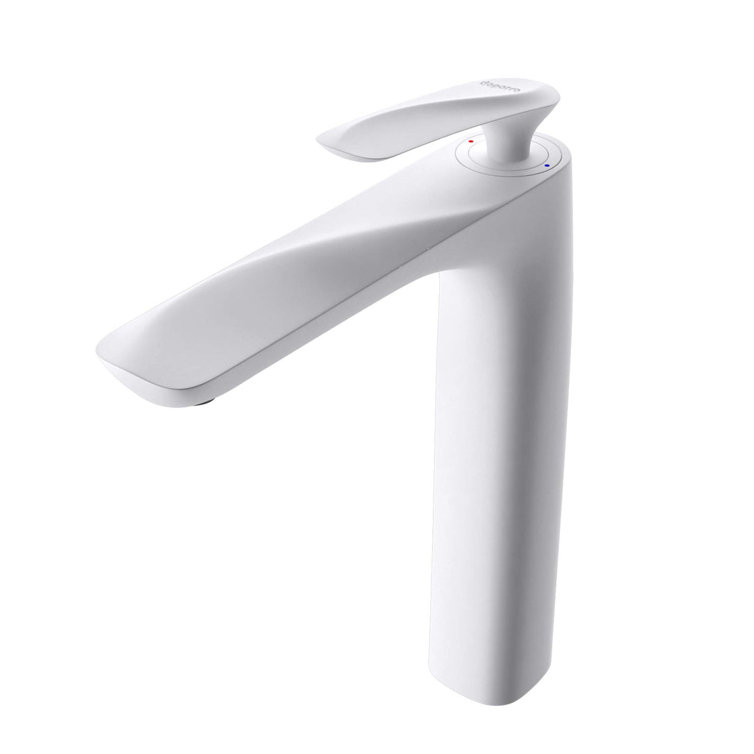 doporro Design Armatur Wasserhahn Bad Weiss | Waschtischarmatur für Waschbecken | Waschbeckenarmatur