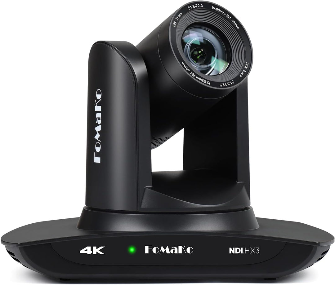 FoMaKo 4K PTZ Kamera NDI HX3 KI-Tracking 20x Optischer Zoom, mit HDMI/USB3.0/LAN(PoE), für LIve-Gott