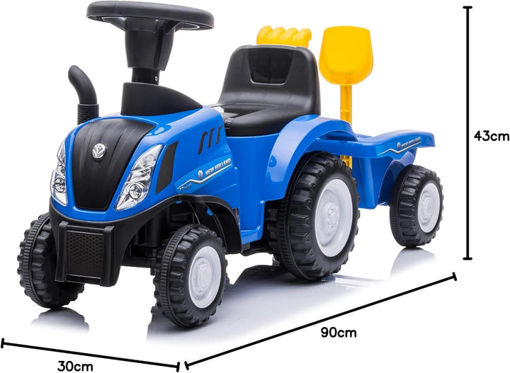 Kinder Rutschauto Rutschfahrzeug New Holland Traktor mit Anhänger Rutscherfahrzeug Kinderauto Kinder