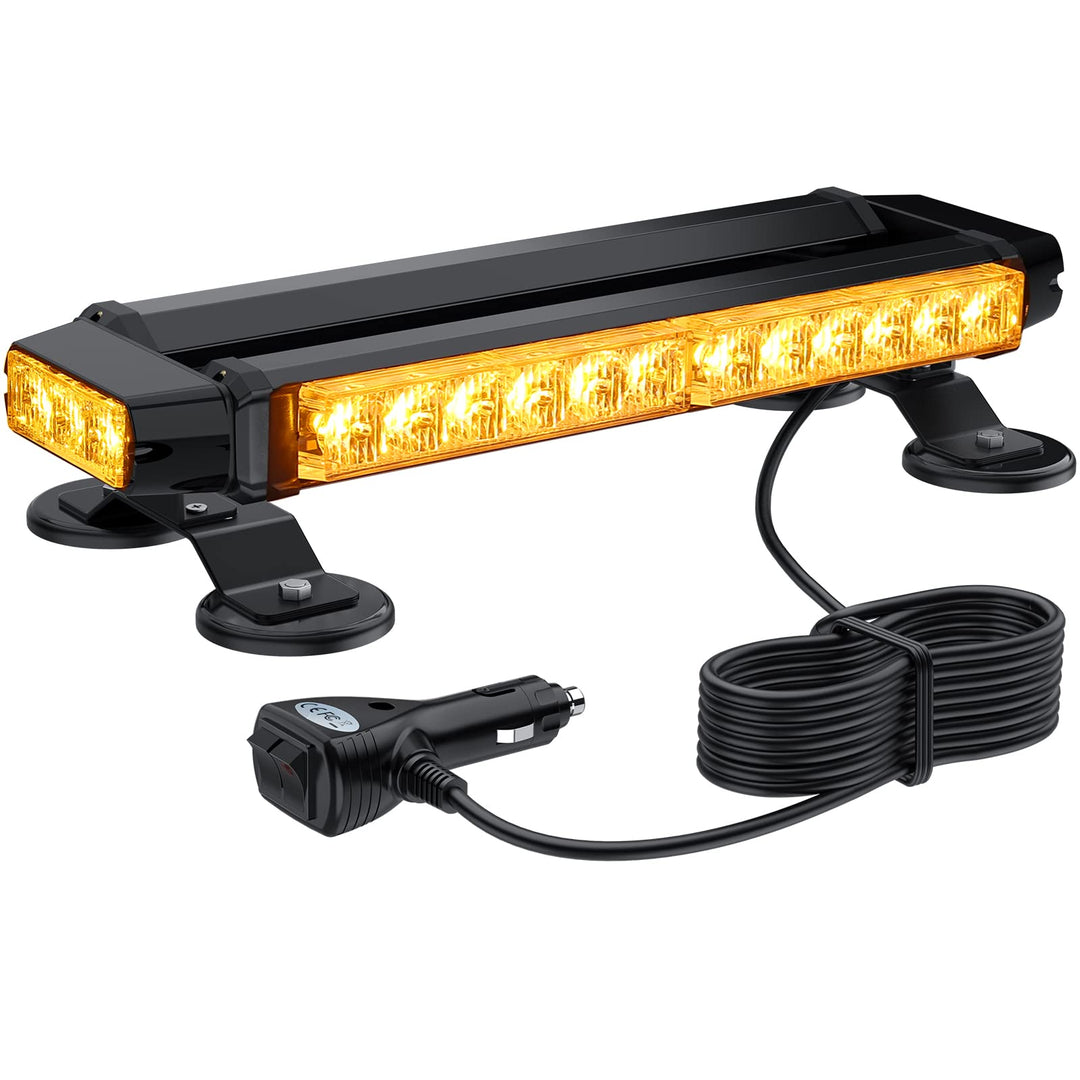 30 LED Rundumleuchte 7 Modi 12/24V Blitzleuchte Schraube Starker Magnet Amber Warnleuchte Magnetisch