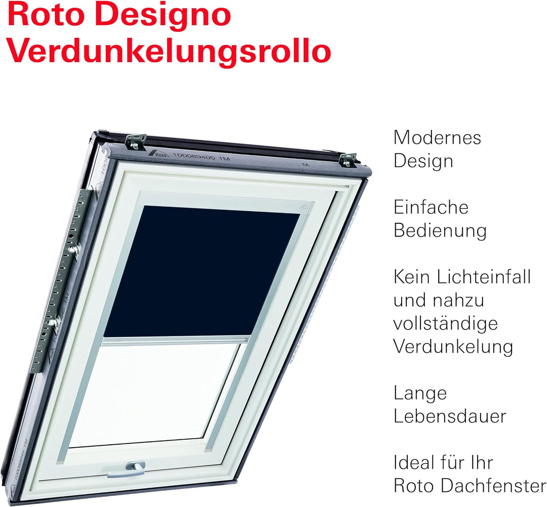 Original Roto Verdunkelungsrollo ZRV Nahezu vollständige Verdunkelung Führungsschiene Weiss Für Roto