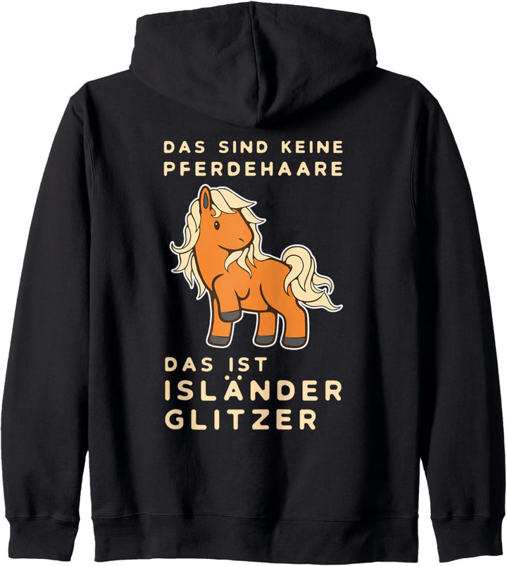 Islandpferd Isländer Island Pony Keine Pferdehaare Glitzer Kapuzenjacke
