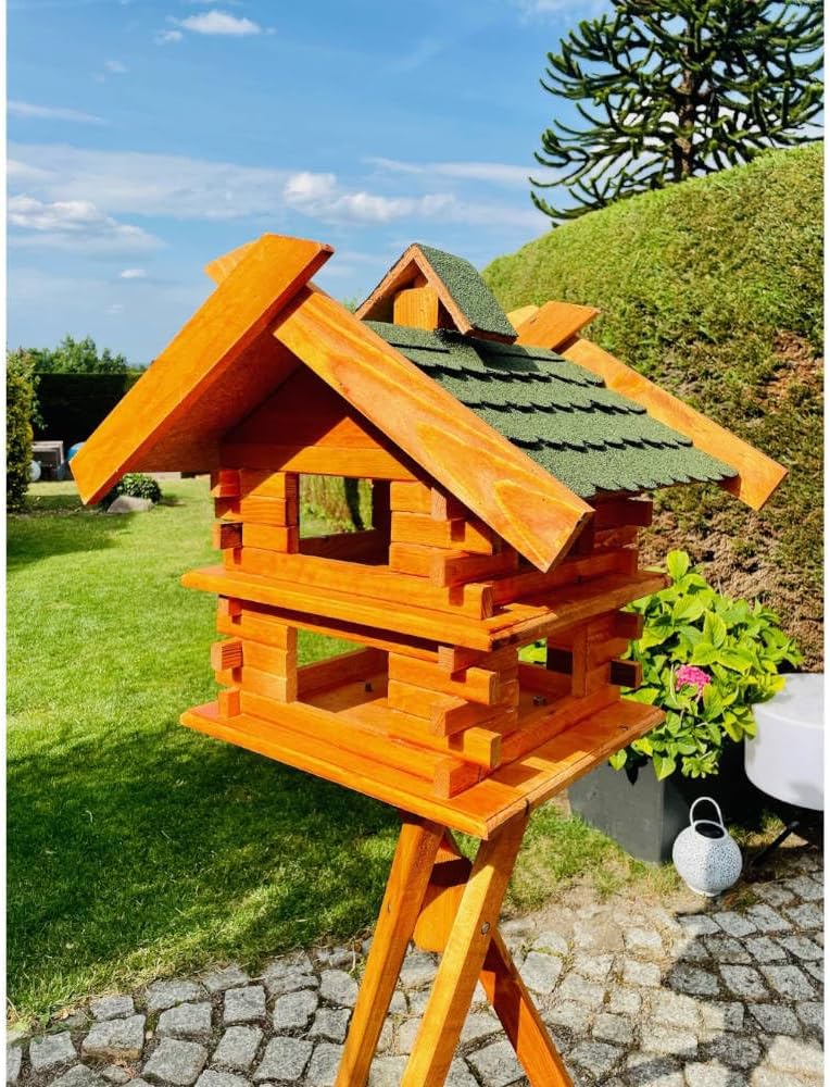 handgefertigtes rechteckiges Vogelhaus/Vogelvilla M - XXL wetterfest aus Holz Vogel Futterstelle Hau