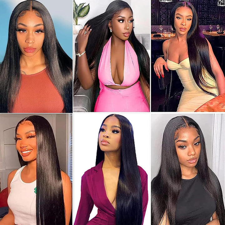 Straight Human Hair 3 Bundles, 100g/Bundle(300g Total), Brazilian Human Hair Bundles 100% Unprocesse