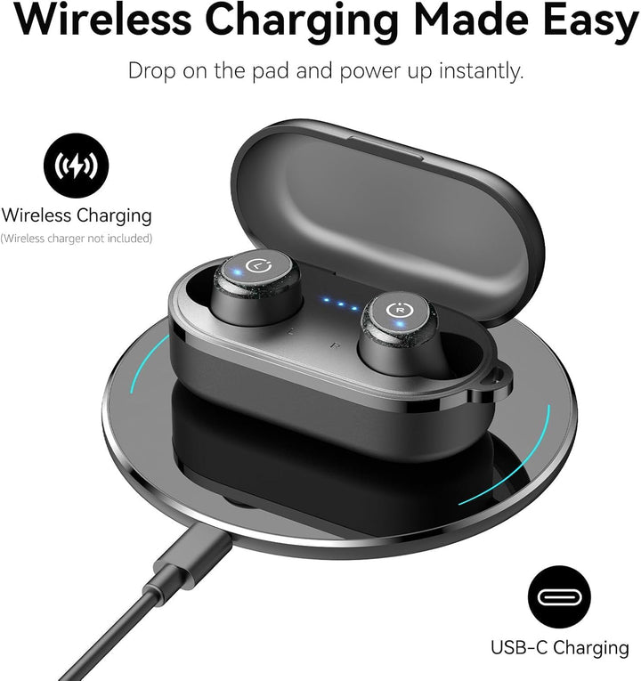 TOZO T10 Kopfhörer Kabellos Bluetooth In Ear mit Ladecase 55 Std. IPX8 | ENC für klare Anrufe und Kl
