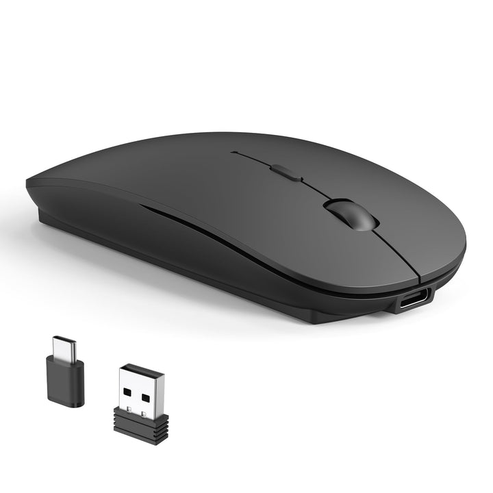 RaceGT Bluetooth Maus USB C Aufladbar, (BT5.4 + USBA+USBC) Mouse Kabellos Beidhändig Leise Ergonomis