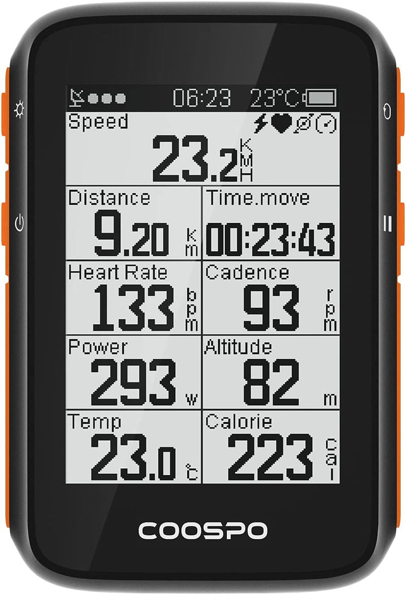 COOSPO BC200 Ciclocomputer GPS Bluetooth 5.0 ANT+, Computer Bicicletta Senza Fili Wireless Con LCD s