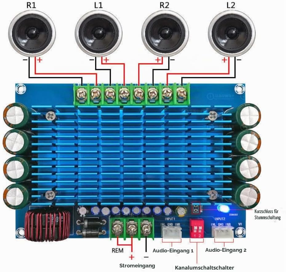 DollaTek XH-M180 50Wx4 TDA7850 Auto Vier Kanal DC 12 V high Power Audio verstärkerplatine