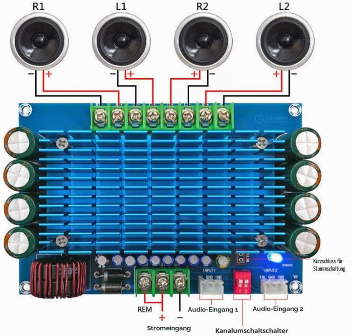 DollaTek XH-M180 50Wx4 TDA7850 Auto Vier Kanal DC 12 V high Power Audio verstärkerplatine