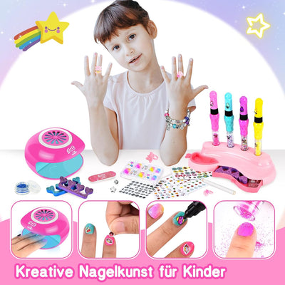 Herefun Nagelstudio Kinder Mädchen, Geschenk Mädchen 6 7 8 9 10 11 12 jahre, Nageldesign Kinder Mädc