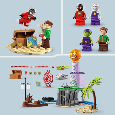 LEGO 10790 Marvel Spideys Team an Green Goblins Leuchtturm, Spielzeug für Kinder ab 4 Jahren mit Pir