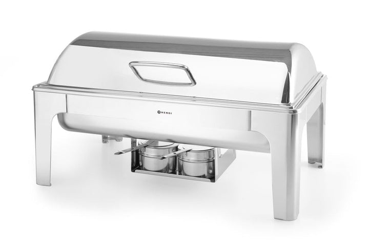 HENDI Chafing Dish, Spiegelglanz, Inkl. zwei Brennpastenbehälter, einer Lebensmittelpfanne, einem Wa