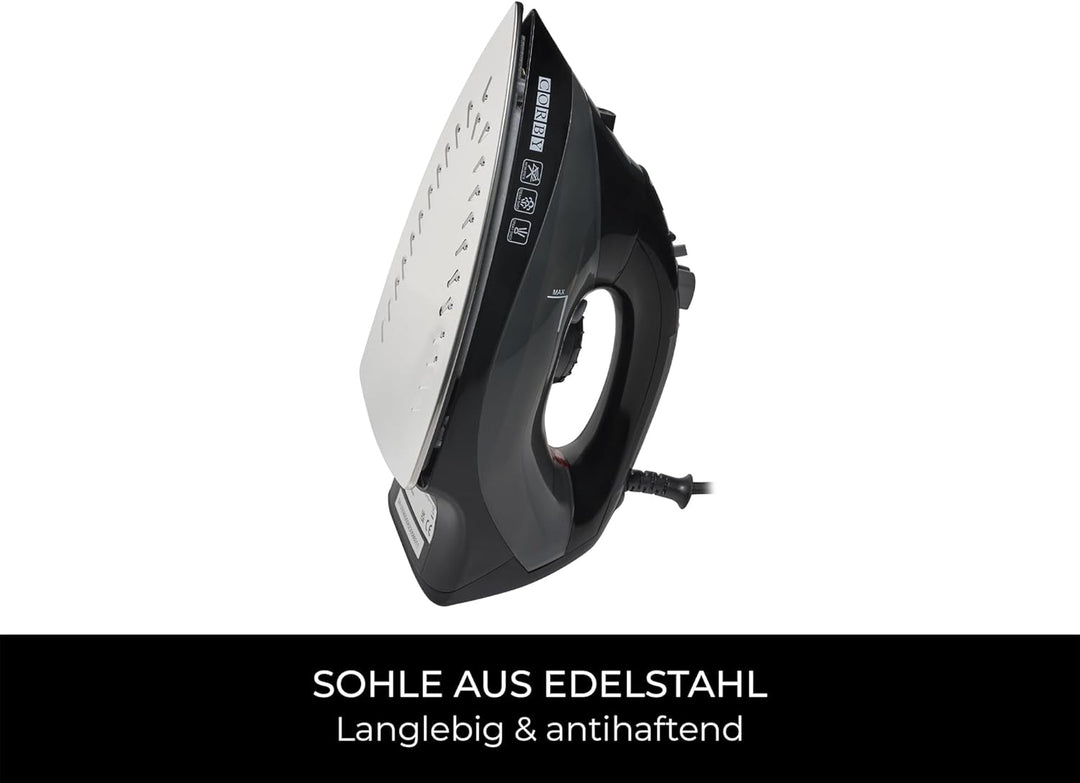 Corby Sherwood 2000W Dampfbügeleisen in Schwarz - EU-Stecker