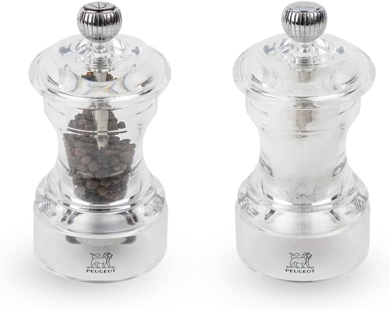 PEUGEOT - Duo Bistro - Pfeffermühle + Salzmühle 10 cm - Klassische Mahlgradeinstellung - Aus Acryl -