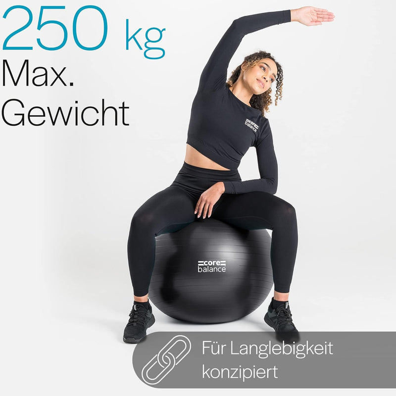 Core Balance, berstsicherer Gymnastikball - für Fitness Yoga Schwangerschaft - 55cm 65cm 75cm 85cm -