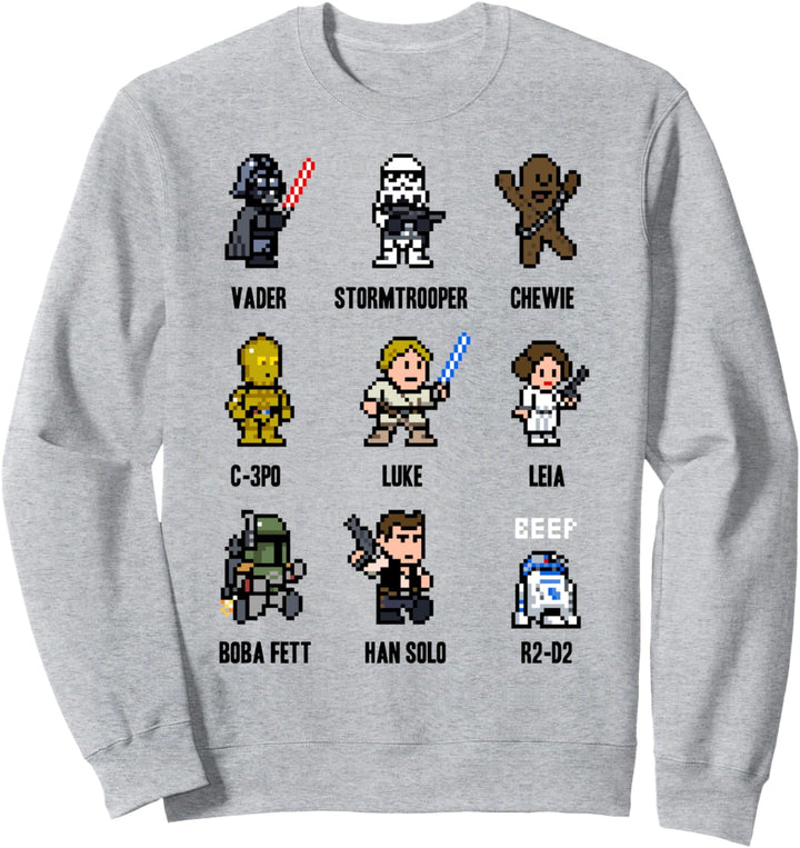 Star Wars Character Group 8-Bit Designs Sweatshirt