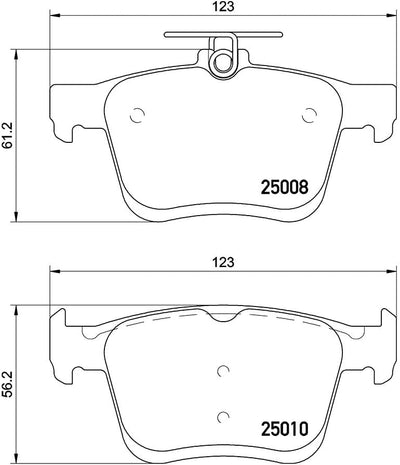 HELLA PAGID 8DB 355 020-271 Bremsbelagsatz - T1976 - Dicke/Stärke: 16.4mm - Bremssystem: Teves - nic