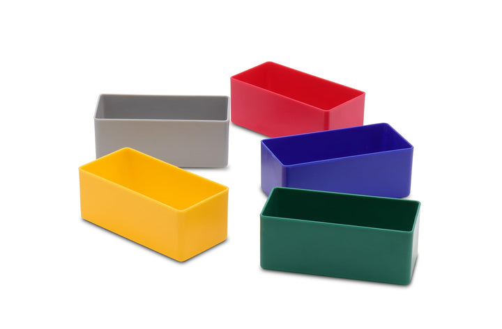 1a-TopStore 25 Stück Einsatzkasten E40/3, 99x49x40 mm,farblich sortiert, aus Polystyrol, Industrieno