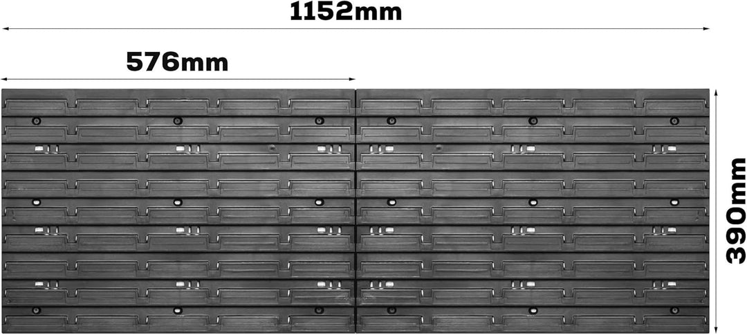 115 x 39 cm Wandregal 10 Sichtlagerkästen Deckel Werkzeughalter Stapelboxen Werkstatt Werkbank Rot /