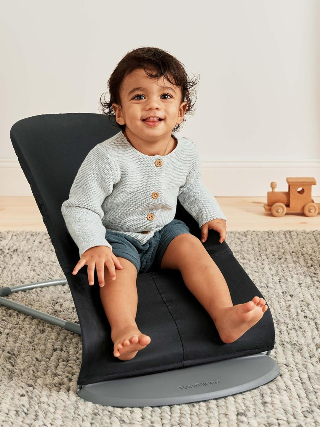 BabyBjörn Babywippe Bliss, Gewebt, Klassische Steppung, Schwarz Schwarz Gewebt, Klassische Steppung,