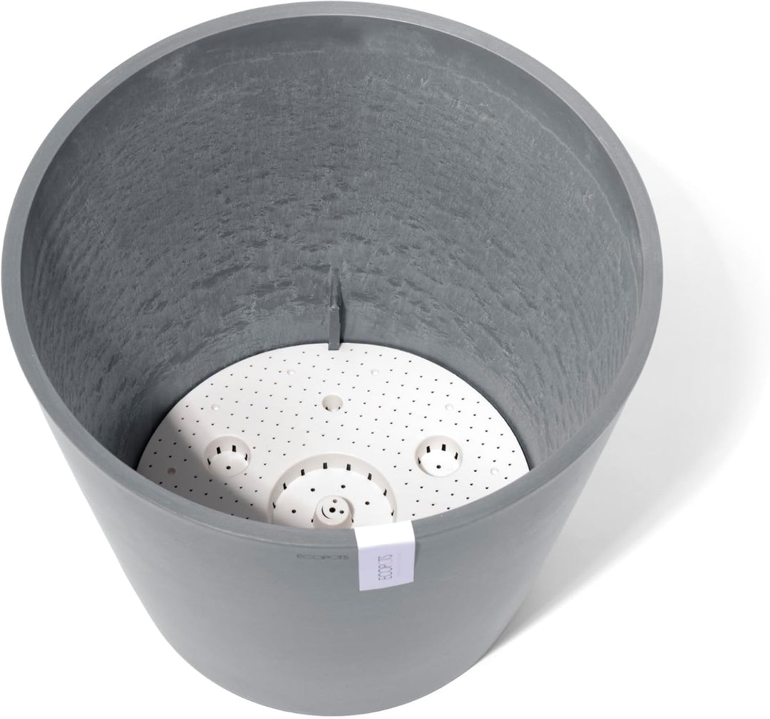 ECOPOTS Blumentopf Amsterdam Dunkel Grau - Durchmesser Ø 50 cm rund gross - Pflanzentopf aus Recycli
