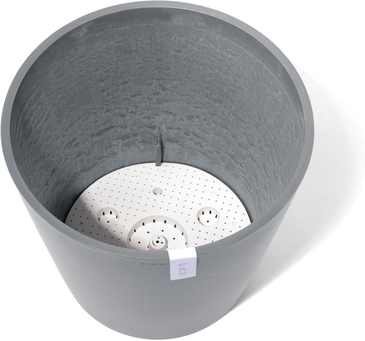 ECOPOTS Blumentopf Amsterdam Dunkel Grau - Durchmesser Ø 50 cm rund gross - Pflanzentopf aus Recycli