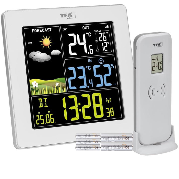 TFA Dostmann Digitale Funk Wetterstation mit Aussensensor SUN2, 35.1174, Innen und Aussentemperatur,
