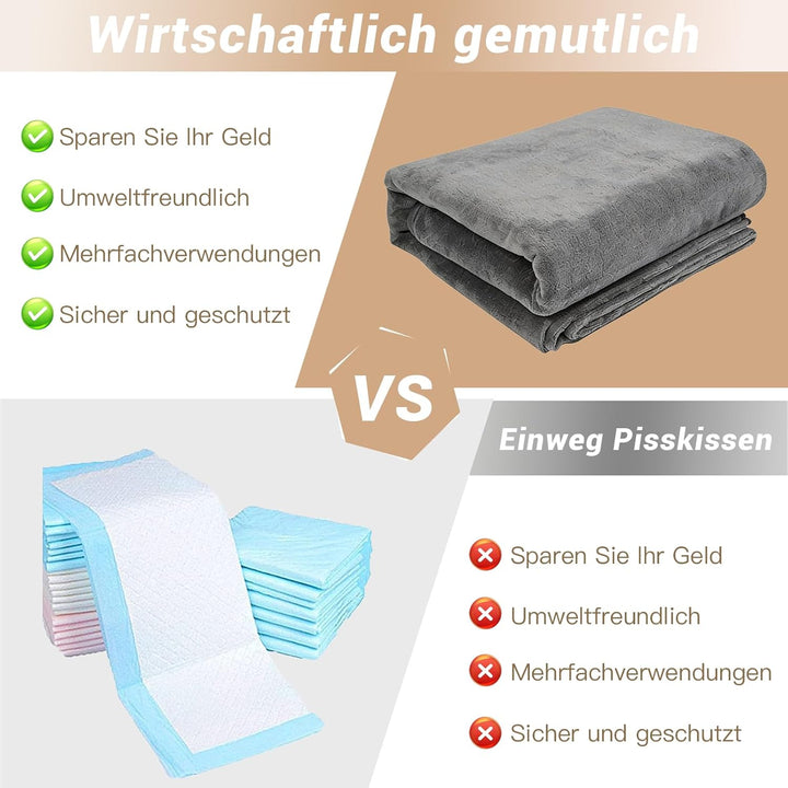 2er Set 100×70 cm Inkontinenzunterlage Waschbar, PIPI Matten für Hunde Wasserdicht, Wiederverwendbar