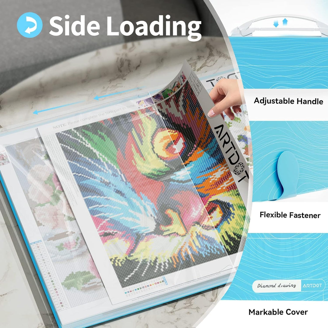 ARTDOT A3 Diamond Painting Mappe mit Griff, Diamond Painting Zubehör für Aufbewahrung Diamant Painti