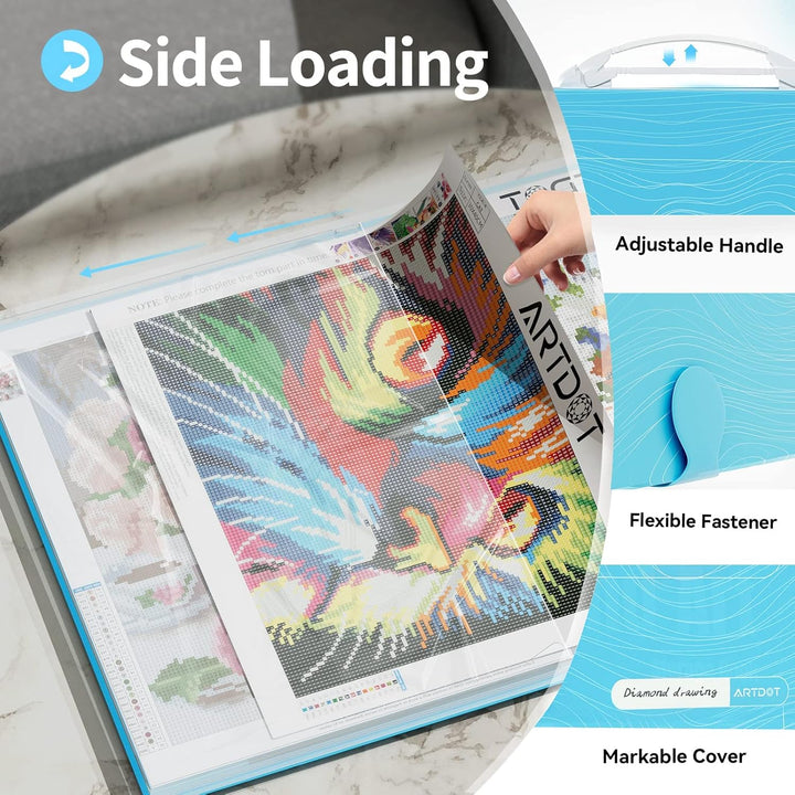 ARTDOT A3 Diamond Painting Mappe mit Griff, Diamond Painting Zubehör für Aufbewahrung Diamant Painti