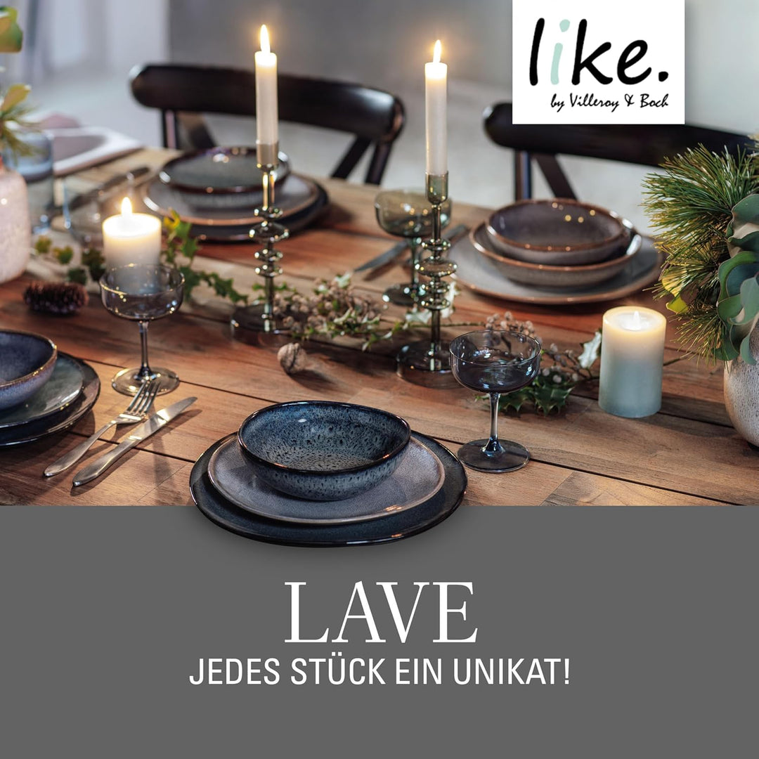 like. by Villeroy &amp; Boch - Lave beige Geschirr Set aus Steingut, 4tlg., Pottery Look, Tafelservice f