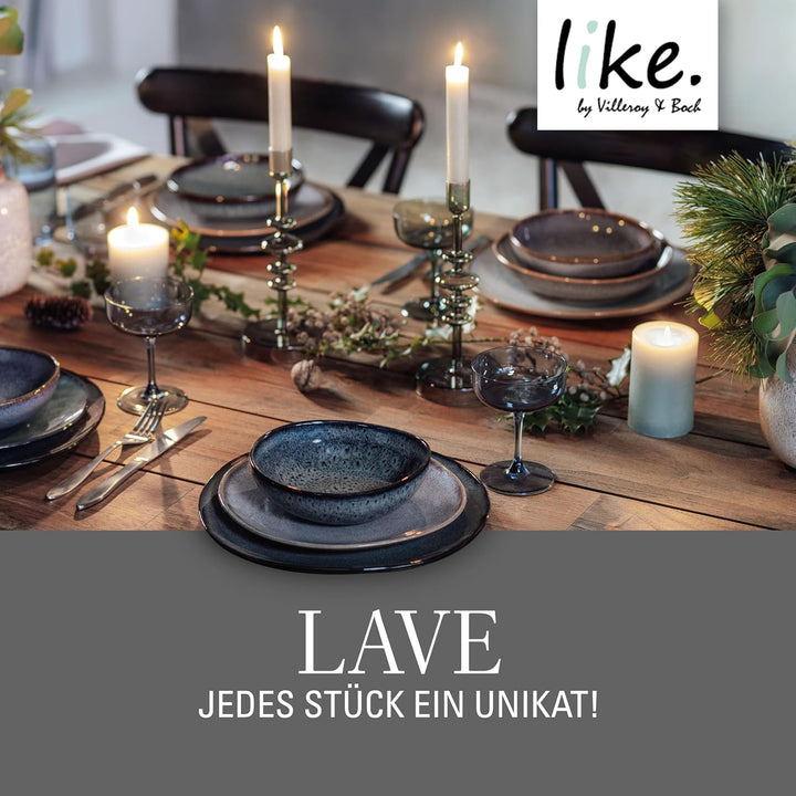 like. by Villeroy &amp; Boch - Lave beige Geschirr Set aus Steingut, 6tlg., Pottery Look, Frühstückservi
