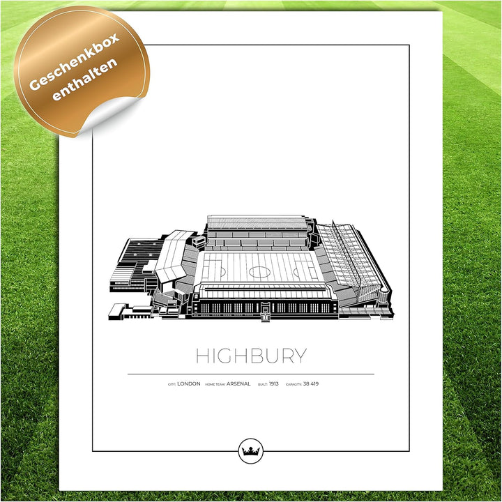 Sverigemotiv Fussballstadion-Wandkunstdruck – Fussballgeschenke für Jungen, Mädchen, Männer – Beste