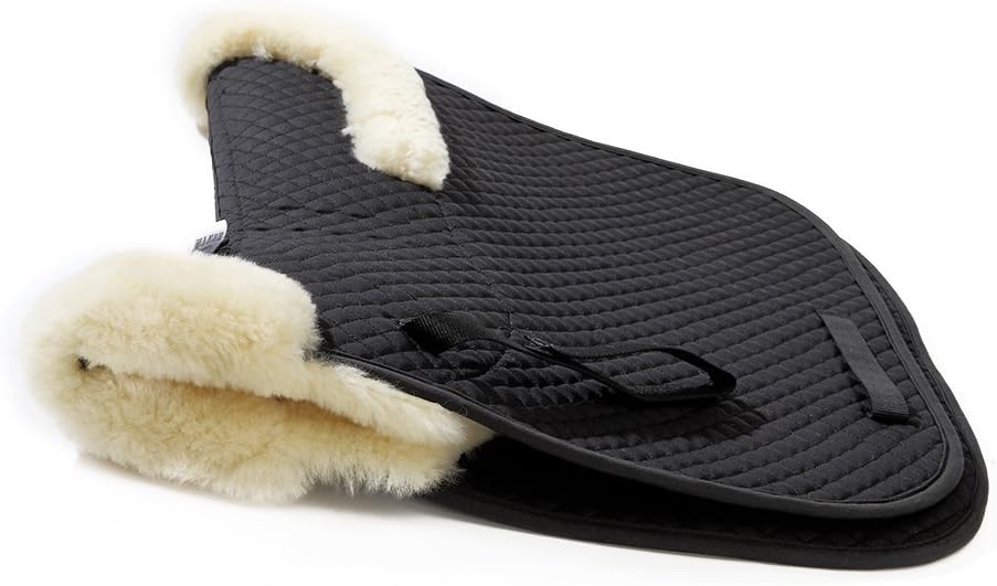 Kavalkade Schabracke mit Lammfellrand, Natur Schwarz Dressur, Schwarz Dressur