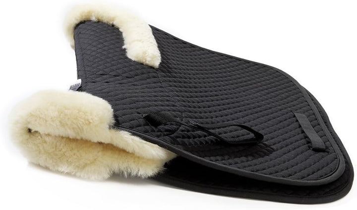 Kavalkade Schabracke mit Lammfellrand, Natur Schwarz Dressur, Schwarz Dressur