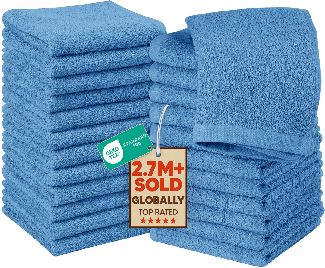 Utopia Towels - 24 Stück Seiftücher, 30x30 cm mit Aufhängeschlaufen, saugfähige Waschlappen zum Abwi