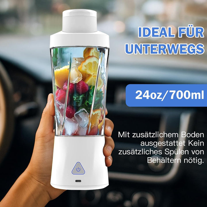 Tragbarer Mixer to go, 700ml Smoothie Maker mit USB, 22000 U/min, leistungsstarker smoothie maker to