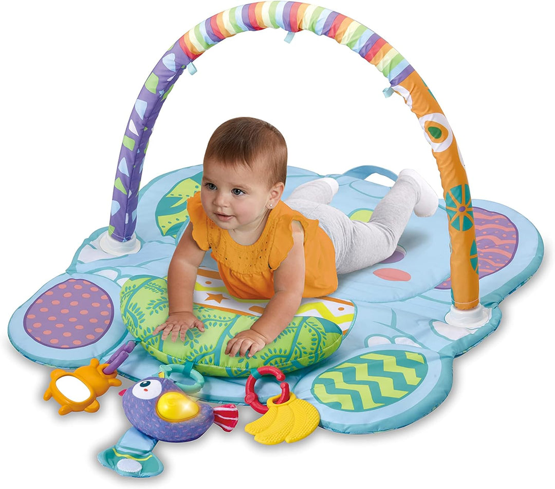 VTech Baby Elefanten-Spieldecke – Bunte Krabbeldecke mit Spielbogen – Leicht transportierbar – Inkl.