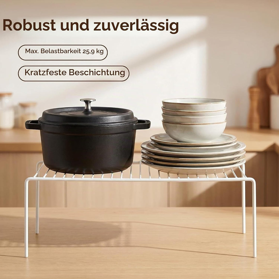 IPEGTOP Küche-Schrank-Organisator, Set von 4 grossen (40 x 24 cm) rostfreien Edelstahl-Gitternregale