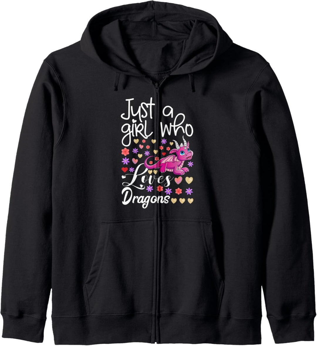 Funny Lying Lizard Gifts Girls Just A Girl Who Loves Dragons Kapuzenjacke