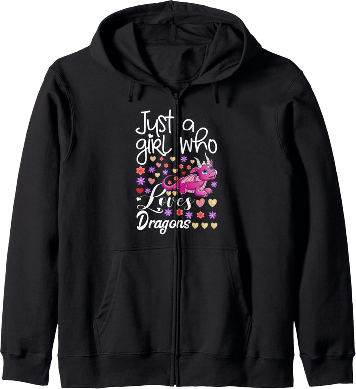 Funny Lying Lizard Gifts Girls Just A Girl Who Loves Dragons Kapuzenjacke